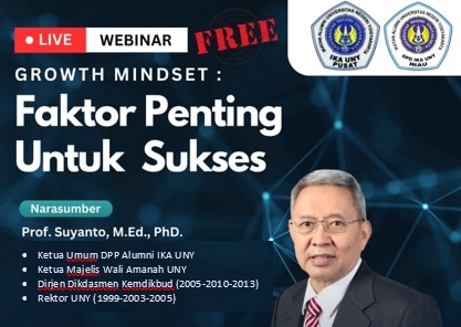 Pendaftaran Webinar Gratis: Growth Mindset Penting untuk Sukses – Alumni UNY